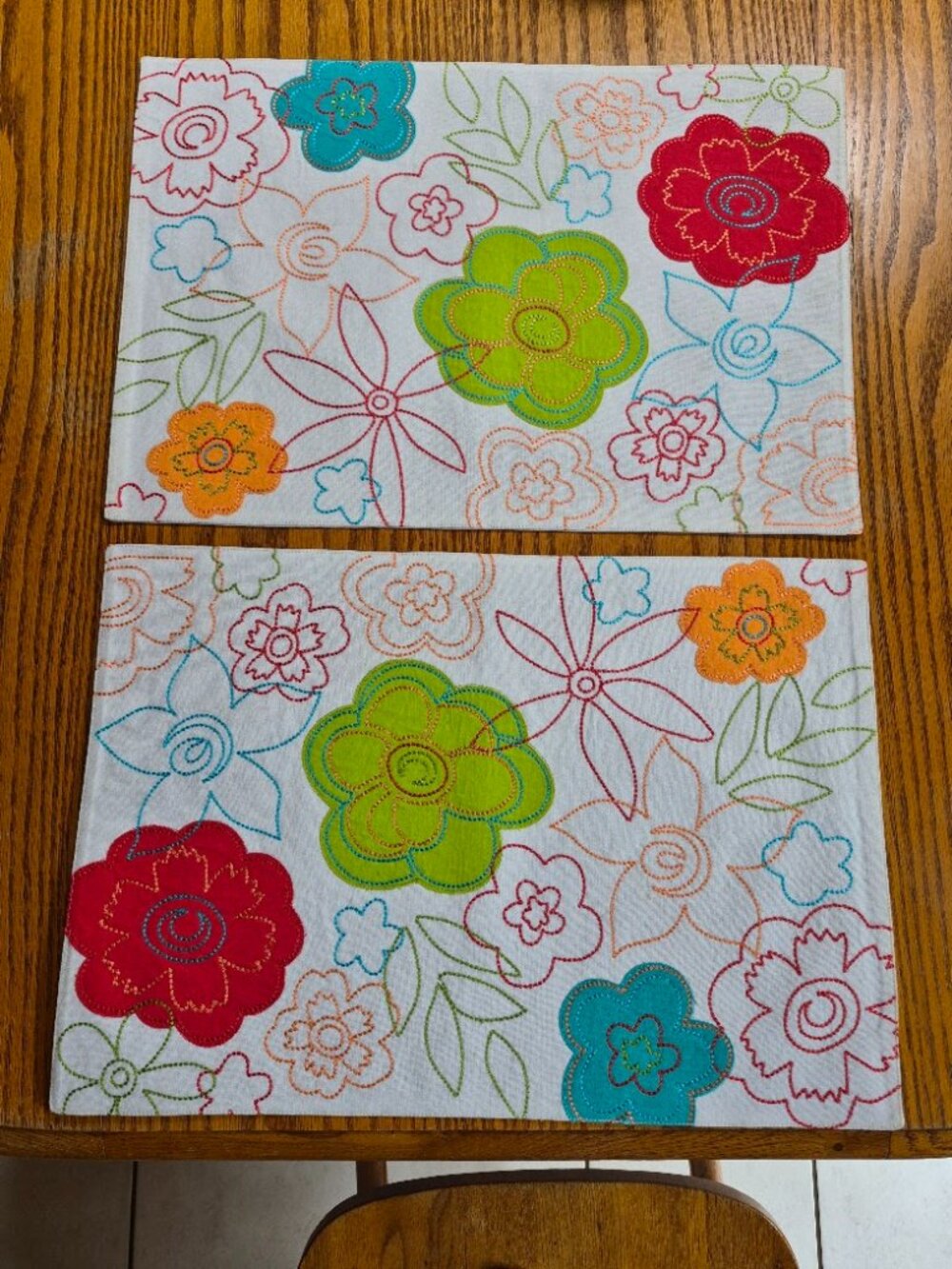 2 Home Studio Flowered Cloth Placemats